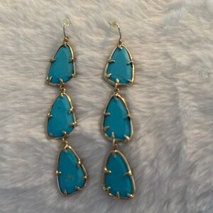 Elegant Blue and Gold Dangle Earrings by Kendra Scott
